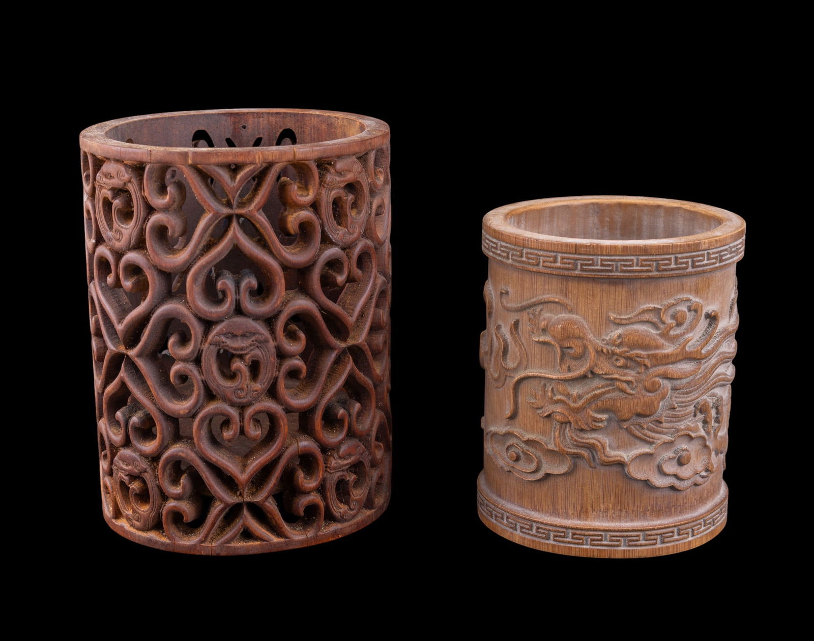 Chinese Carved Bamboo Brush Pots (2) (1 of 9)