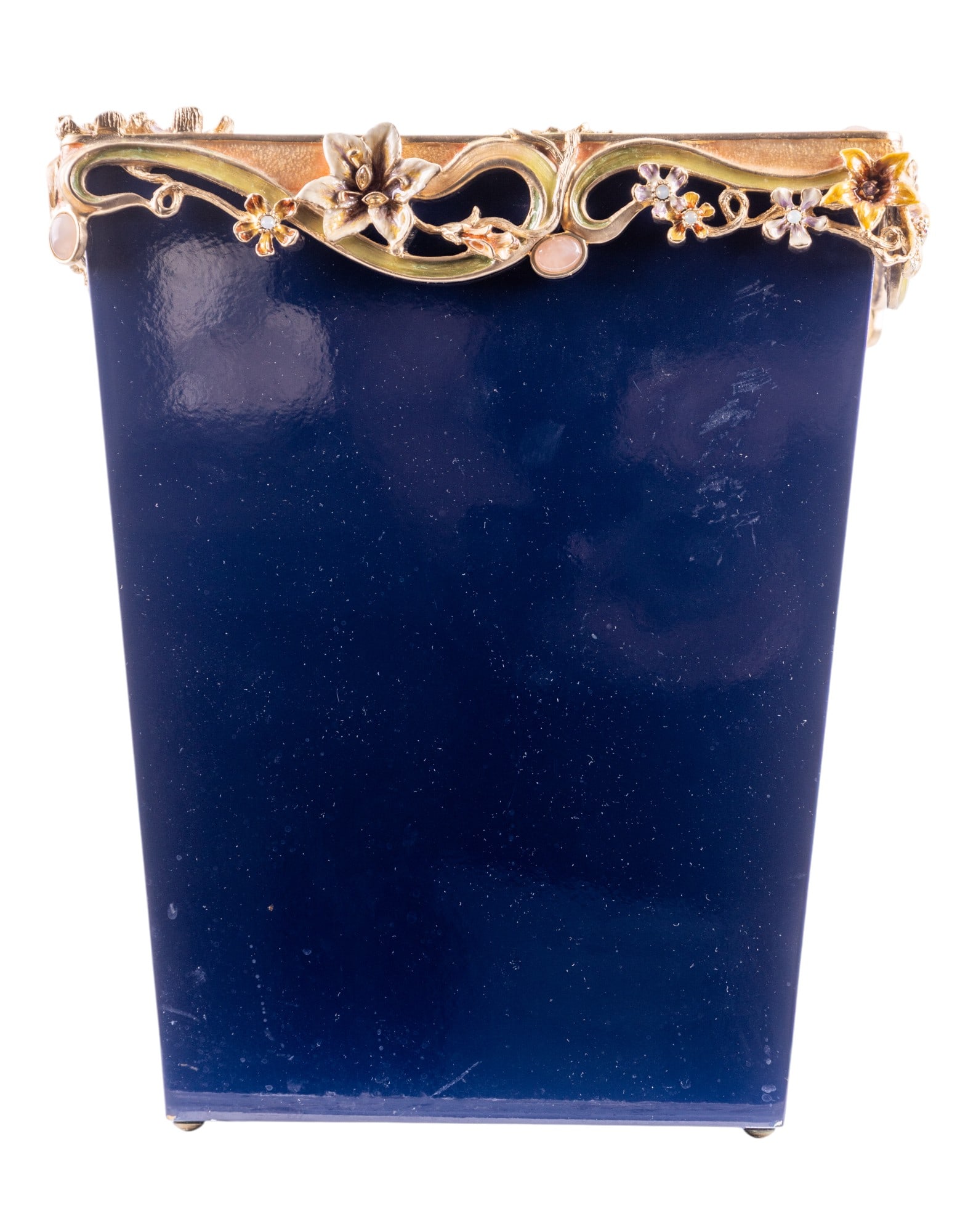 Jay Strongwater Devon Floral Scroll Waste Bin (1 of 17)