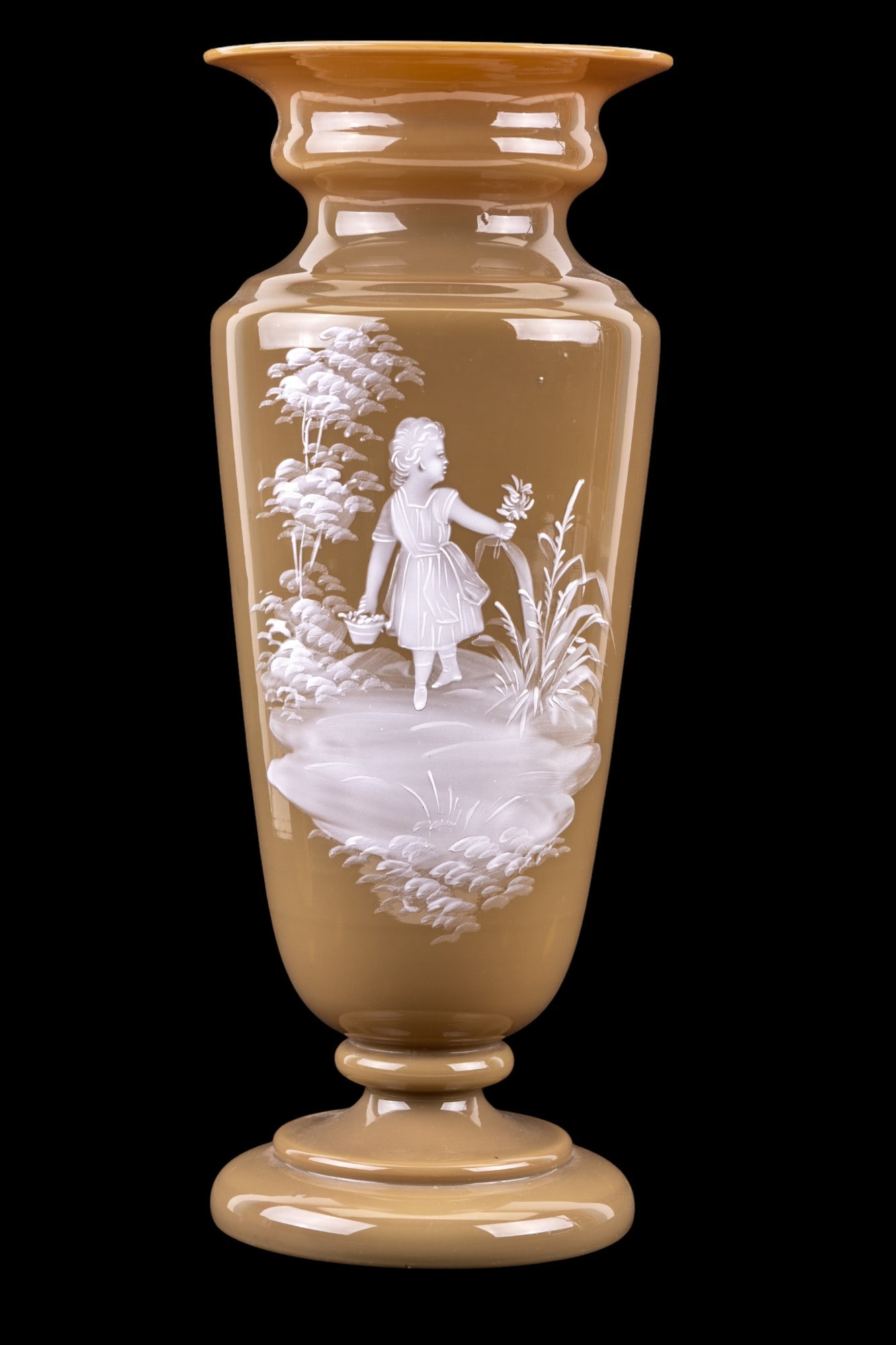 Pair of Large Mary Gregory Enameled Glass Vase (1 of 10)