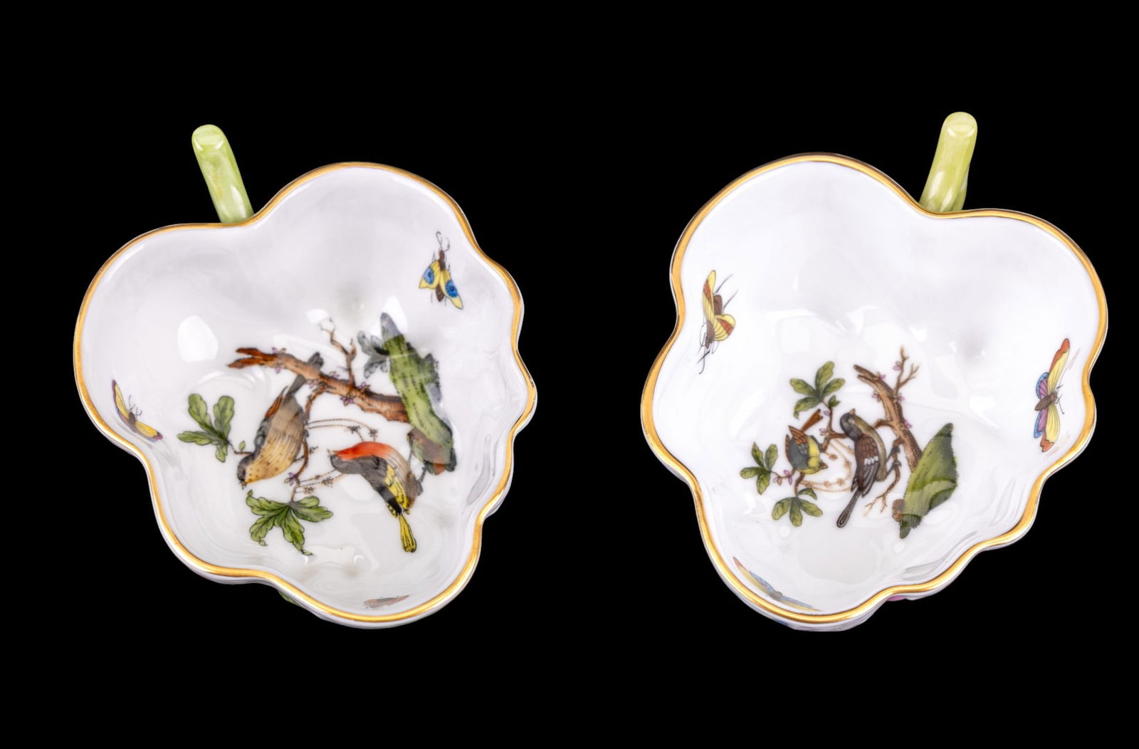 Herend Rothschild Birds Deep Leaf Bowls (1 of 8)