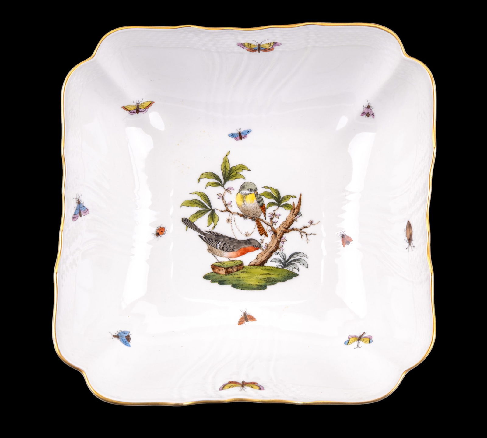 Herend Rothschild Bird Square Serving Bowl (1 of 11)