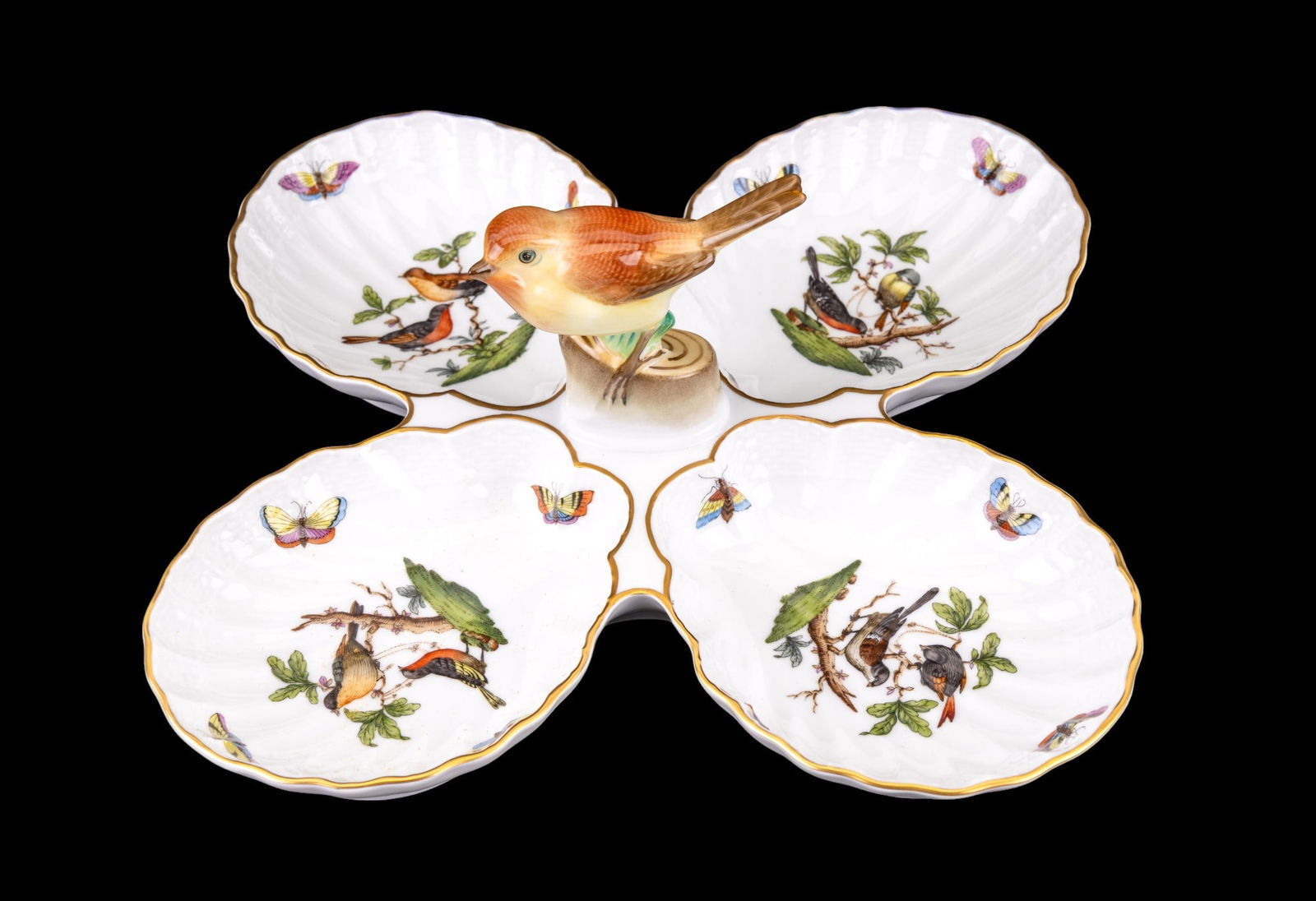 Herend Rothschild Bird Four Part Relish Dish (1 of 11)