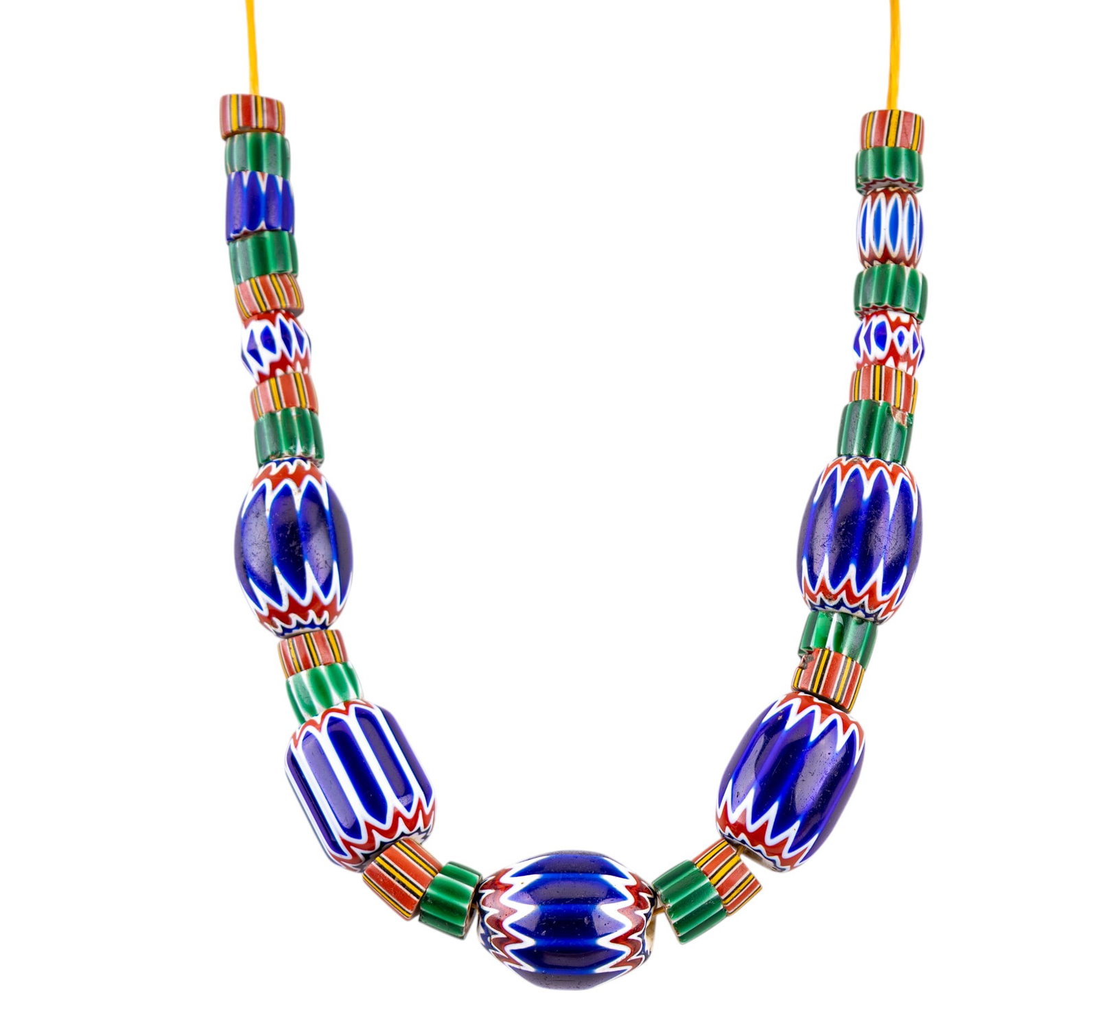 Antique Venetian Glass Chevron Beads (28) (1 of 11)