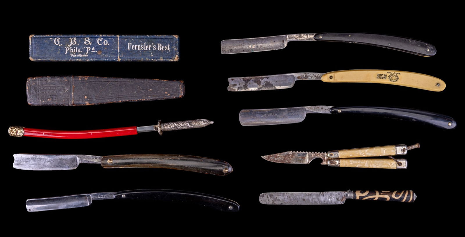 Vintage Straight Razors (5), Letter Opener, & More