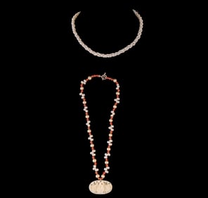 Triple Strand Freshwater & Silver/Pearl Necklaces