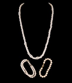 Pearl Necklace, Saltwater Pearl Bracelets (3)