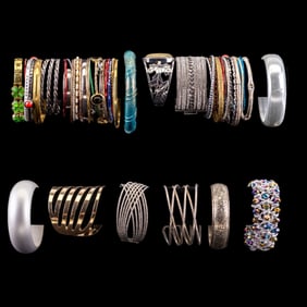 Over 50 Costume Jewelry/Fashion Bangles & More