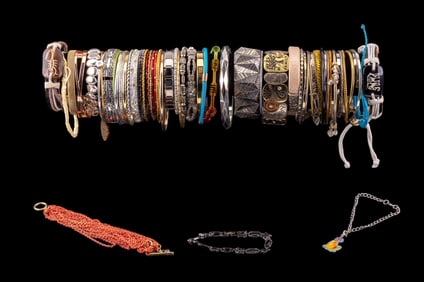 Over 50 Costume Jewelry/Fashion Bangles & More