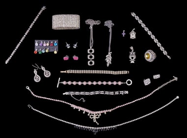 Sterling Silver & Rhinestone Jewelry