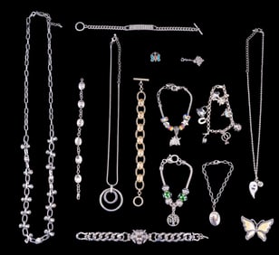 Sterling Charm Bracelet, Sterling, Silver Tone