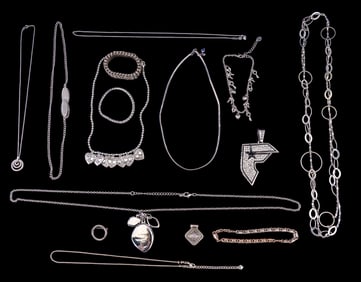 Sterling Silver & Rhinestone Jewelry