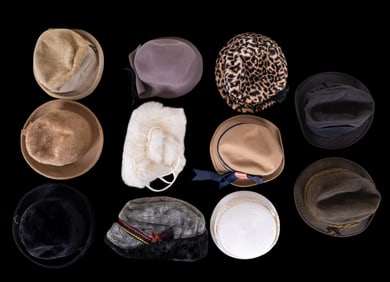 Vintage Hats for Men and Women w/ Wool, Faux Fur