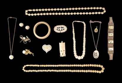 Natural and Faux Material Jewelry and Scrimshaw