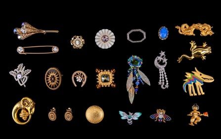 Vintage Gold and Silver Tone Designer Brooches