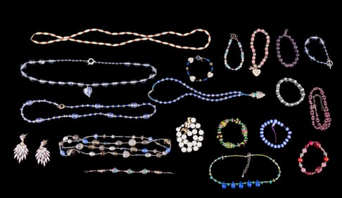 Art Glass Beaded Jewelry, Vintage Glass Bead