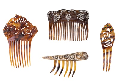 Four Vintage Hair Combs