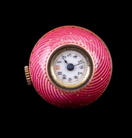Early Guilloche Enamel Pendant Watch