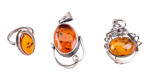 Baltic Amber and Sterling Silver Jewelry