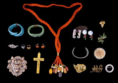 Lion Belt Buckle and Vintage Jewelry