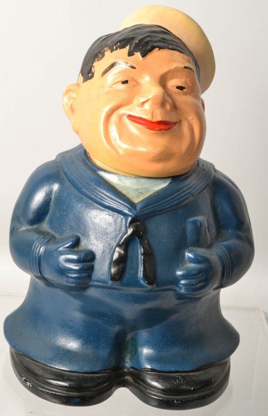 Sailor Cookie Jar c 1940: Sailor in uniform cookie jar, c 1940's, 12"h