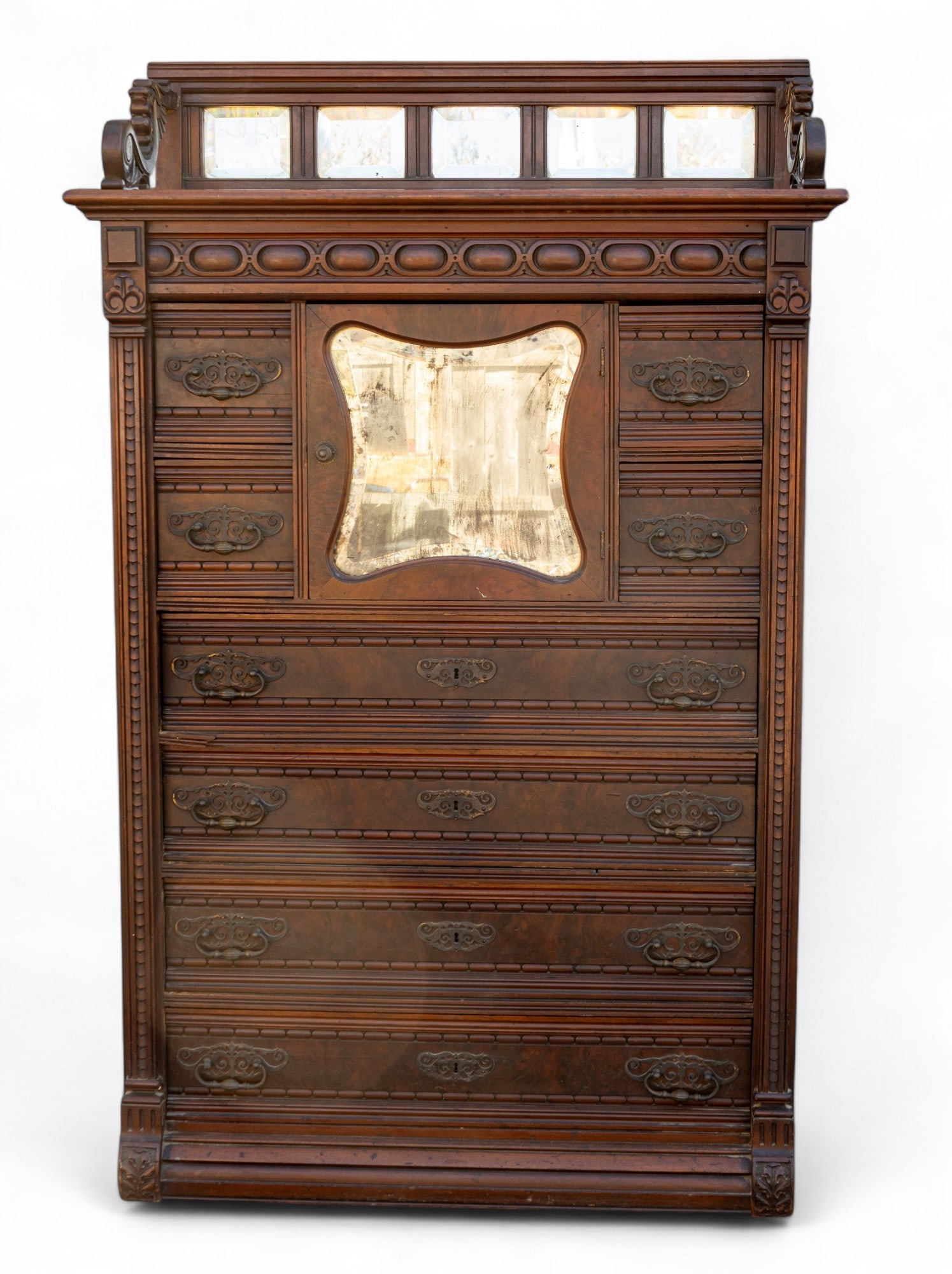 Antique Victorian Gentlemen's Chest w/ Mirror