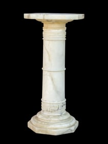 Antique White Marble Pedestal