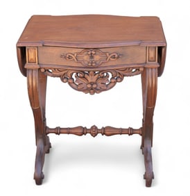 Unusual Victorian Carved Sewing Table