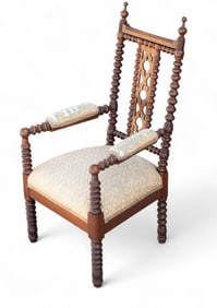 Victorian Gothic Barley Twist Child's Arm Chair