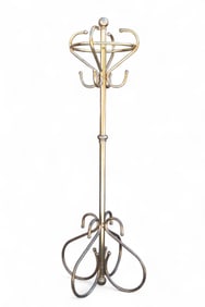 Tall Brass Coat and Hat Stand Victorian Style