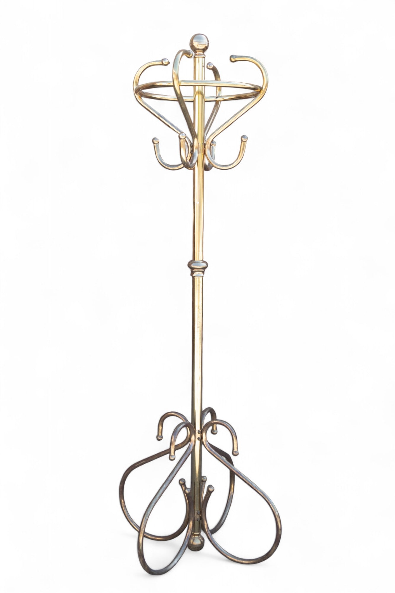 Tall Brass Coat and Hat Stand Victorian Style (1 of 8)
