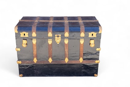 Early 20th C. Steamer Trunk w/ Brass Details