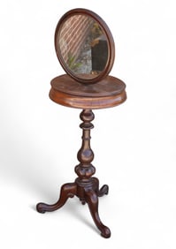 Early Victorian Unusual Shaving Mirror w/Storage