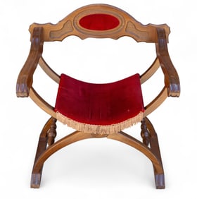 Savoranola Chair w/ Red Cushion