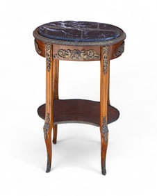 Louis XVI Style Gueridon Marble Top Table