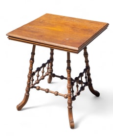 Antique Oak Stick & Ball Side Table
