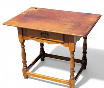 Antique 1-Drawer Walnut Tavern Table