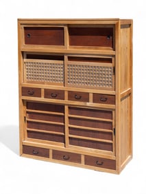 Unusual Antique Japanese Tansu Storage Cabinet