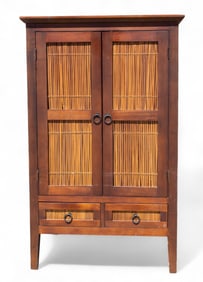 Asian Bamboo / Rattan & Wood Cabinet