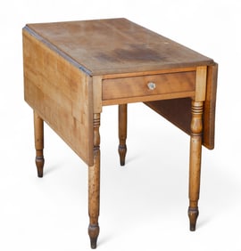 Drop Leaf Pine Table w/ 1 Drawer