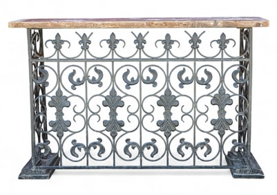 Fleur de Lis Metal Console Table