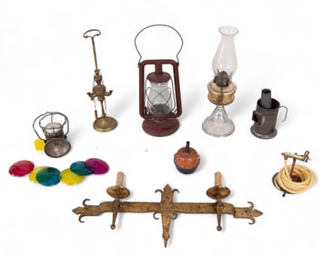 Oil Lamp, Lanterns, and Sconce
