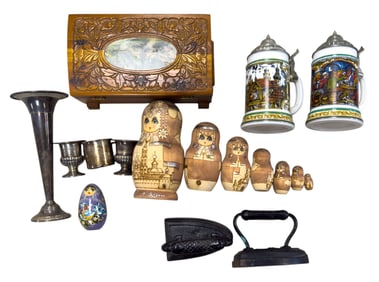 Sterling Silver, German Steins, & Nesting Dolls