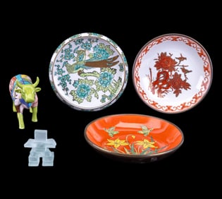 Cow Parade Lactose Intolerabull, Inushuk, & Bowls