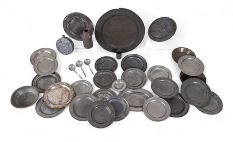 Large Tin, Pewter, Other Kitchenware Grouping