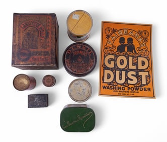 Vintage Advertising Tins and Poster