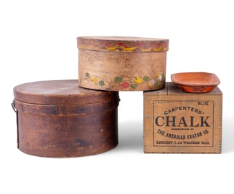 19/20th C Band Boxes and Advertising