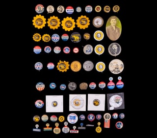 Political Pin Backs (60+) w/ Hoover, FDR