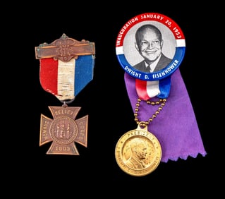 Eisenhower Inaugural Pin and Womens Relief Pin