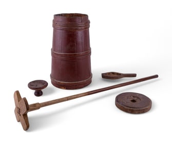 19th C Butter Churn and Butter Prints