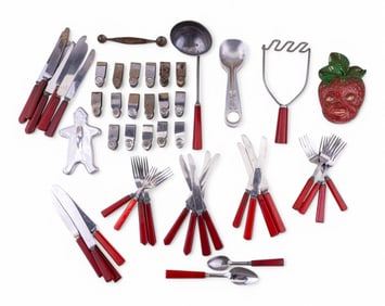Bakelite Flatware, Hullers, Cutter, & Chalkware